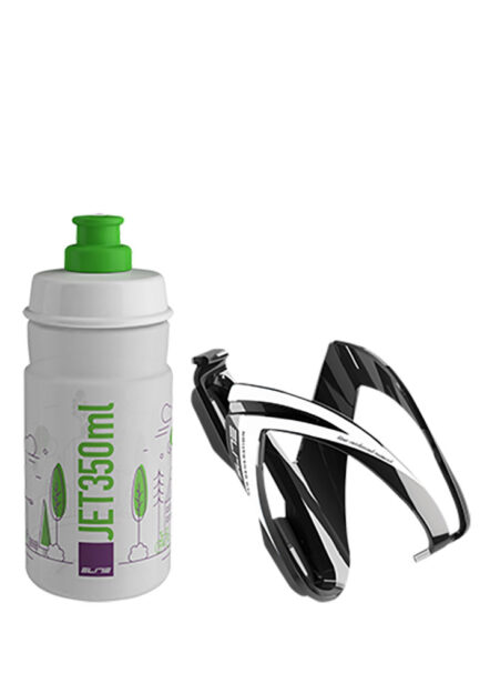 BIDON+NOSAČ BIDONA ELITE KIT CEO glossy-clear green 350ml