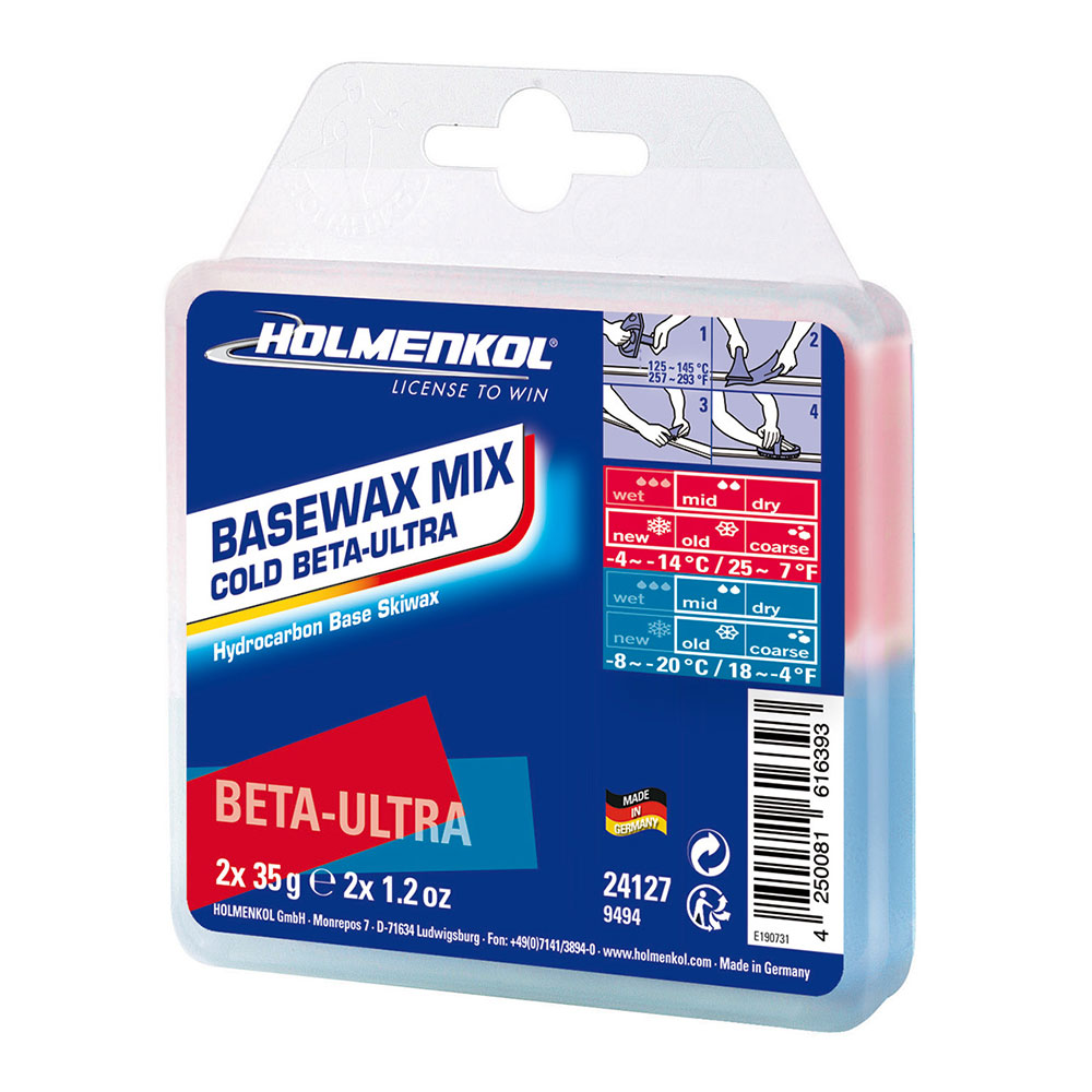 VOSAK ZA SKIJE HOLMENKOL COLD BETA-ULTRA blue-red 2x35 g - Slika 2