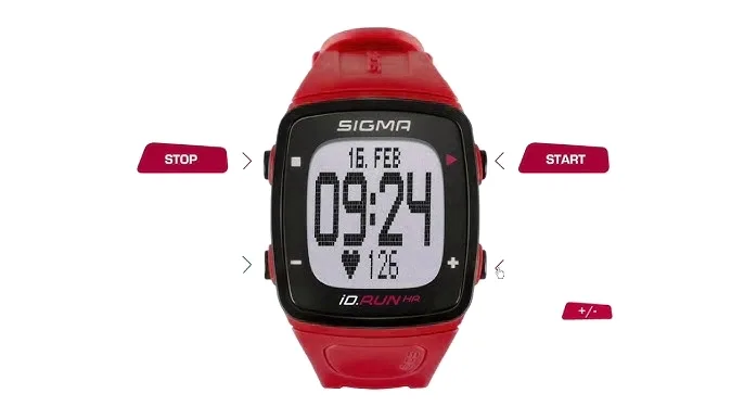 FITNES NARUKVICA-SIGMA iD.RUN HR CRVENI