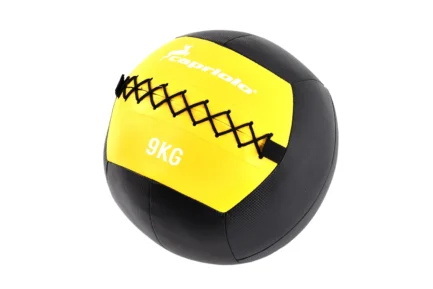 TRENAŽER-LOPTA WALL BALL 9kg CRNO/ŽUTA